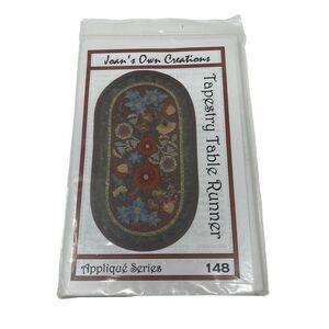 Tapestry Table Runner Quilt Pattern Applique Floral Home‎ Decor DIY 14"x 25"